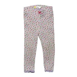 Baby Boden Floral Ribbed Pants Purple Pink 18-24 Mons